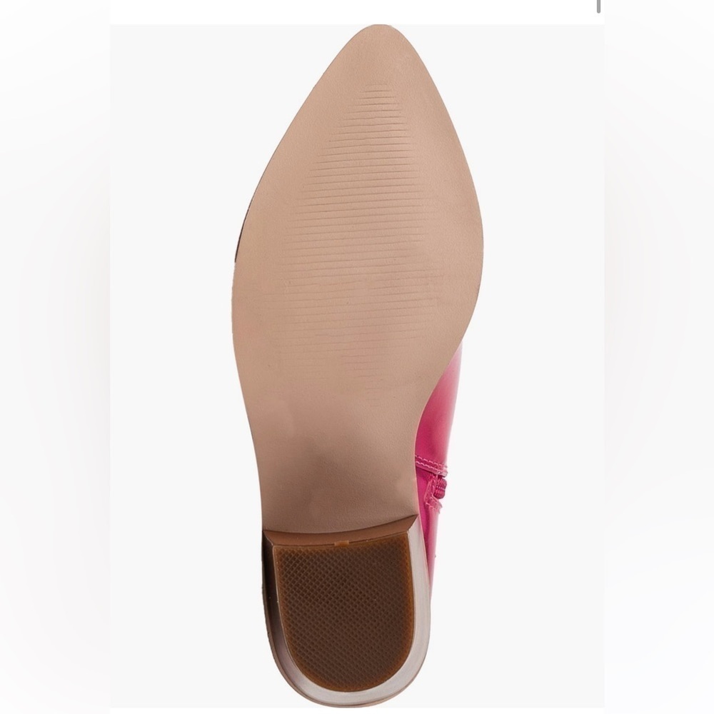 CHASE AND CHLOE fuchsia metallic Justine Side Rhinestone Tassel Western Boot 8 - Picture 6 of 6